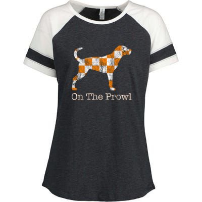 Tennessee TN Hound On The Prowl Vol Dog Knoxville Fan Game Gift Enza Ladies Jersey Colorblock Tee