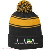 Teardrop Trailer Heartbeat Camping Pulse Line EKG RV Stripe Pom Pom Beanie