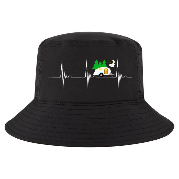 Teardrop Trailer Heartbeat Camping Pulse Line EKG RV Cool Comfort Performance Bucket Hat