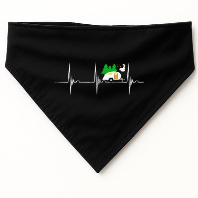 Teardrop Trailer Heartbeat Camping Pulse Line EKG RV USA-Made Doggie Bandana