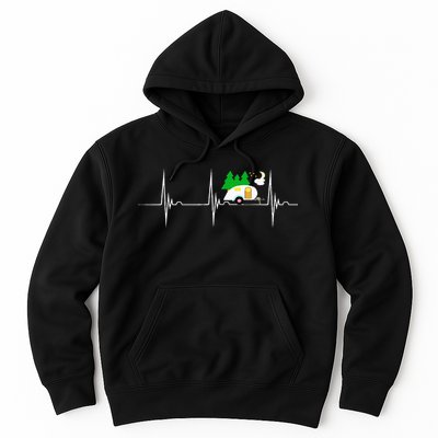 Teardrop Trailer Heartbeat Camping Pulse Line EKG RV Hoodie