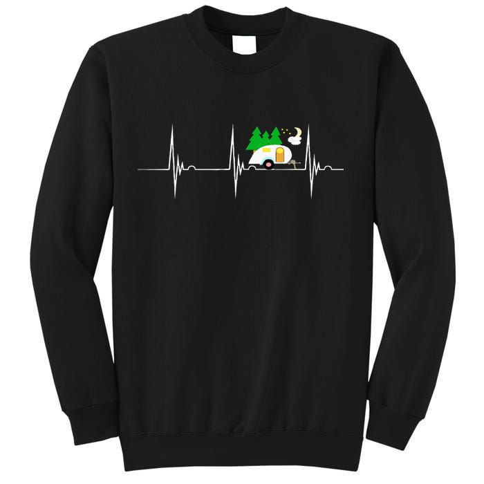 Teardrop Trailer Heartbeat Camping Pulse Line EKG RV Sweatshirt