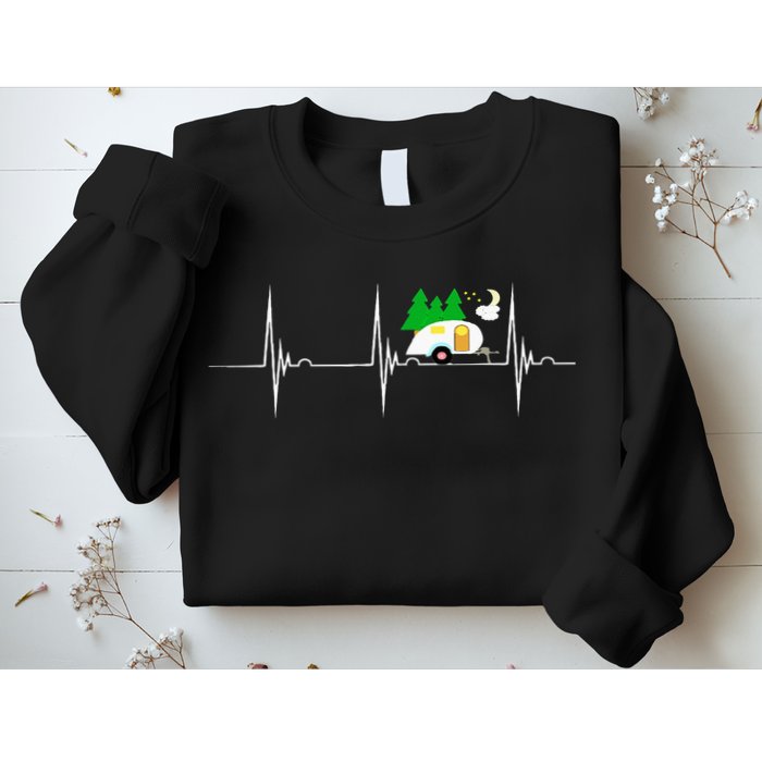 Teardrop Trailer Heartbeat Camping Pulse Line EKG RV Sweatshirt