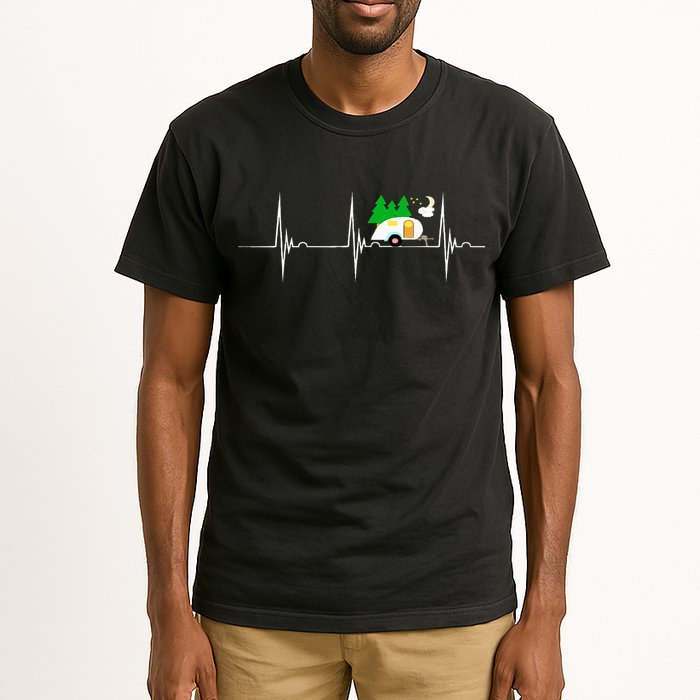 Teardrop Trailer Heartbeat Camping Pulse Line EKG RV Tall T-Shirt