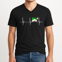 Teardrop Trailer Heartbeat Camping Pulse Line EKG RV V-Neck T-Shirt