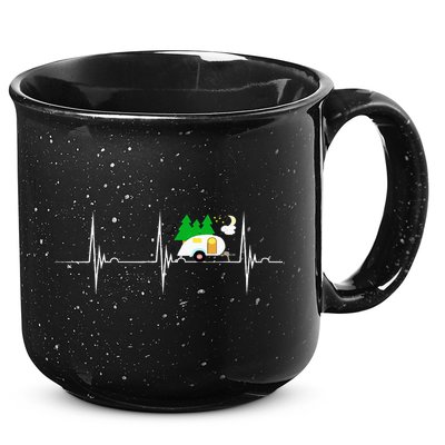 Teardrop Trailer Heartbeat Camping Pulse Line EKG RV 15oz Campfire Ceramic Mug