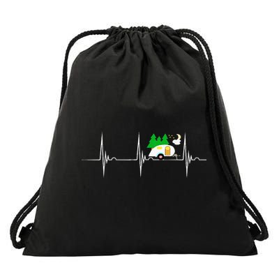 Teardrop Trailer Heartbeat Camping Pulse Line EKG RV Drawstring Bag