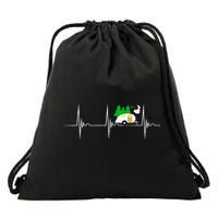 Teardrop Trailer Heartbeat Camping Pulse Line EKG RV Drawstring Bag