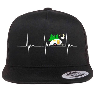 Teardrop Trailer Heartbeat Camping Pulse Line EKG RV Flatbill Hat