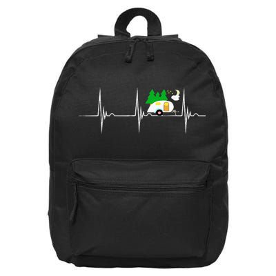 Teardrop Trailer Heartbeat Camping Pulse Line EKG RV 16 in Basic Backpack