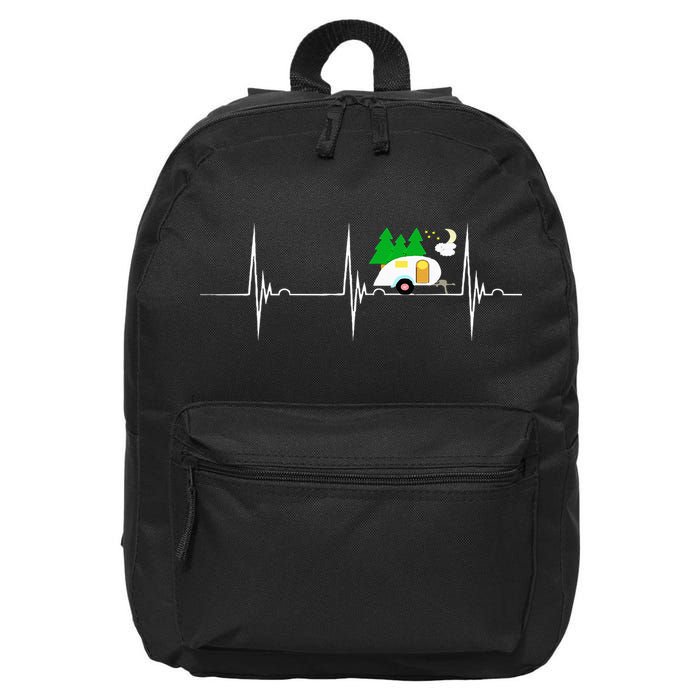 Teardrop Trailer Heartbeat Camping Pulse Line EKG RV 16 in Basic Backpack