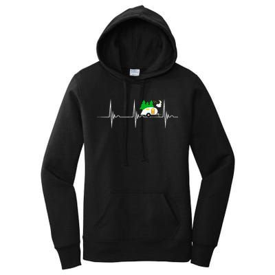 Teardrop Trailer Heartbeat Camping Pulse Line EKG RV Women's Pullover Hoodie