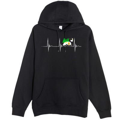 Teardrop Trailer Heartbeat Camping Pulse Line EKG RV Premium Pullover Hoodie