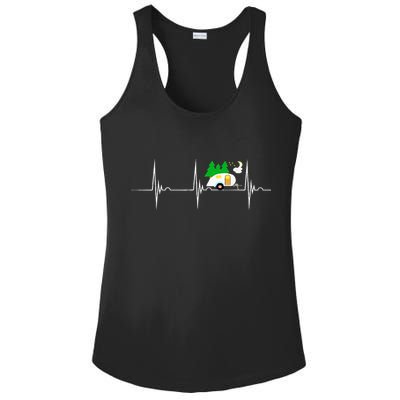 Teardrop Trailer Heartbeat Camping Pulse Line EKG RV Ladies PosiCharge Competitor Racerback Tank