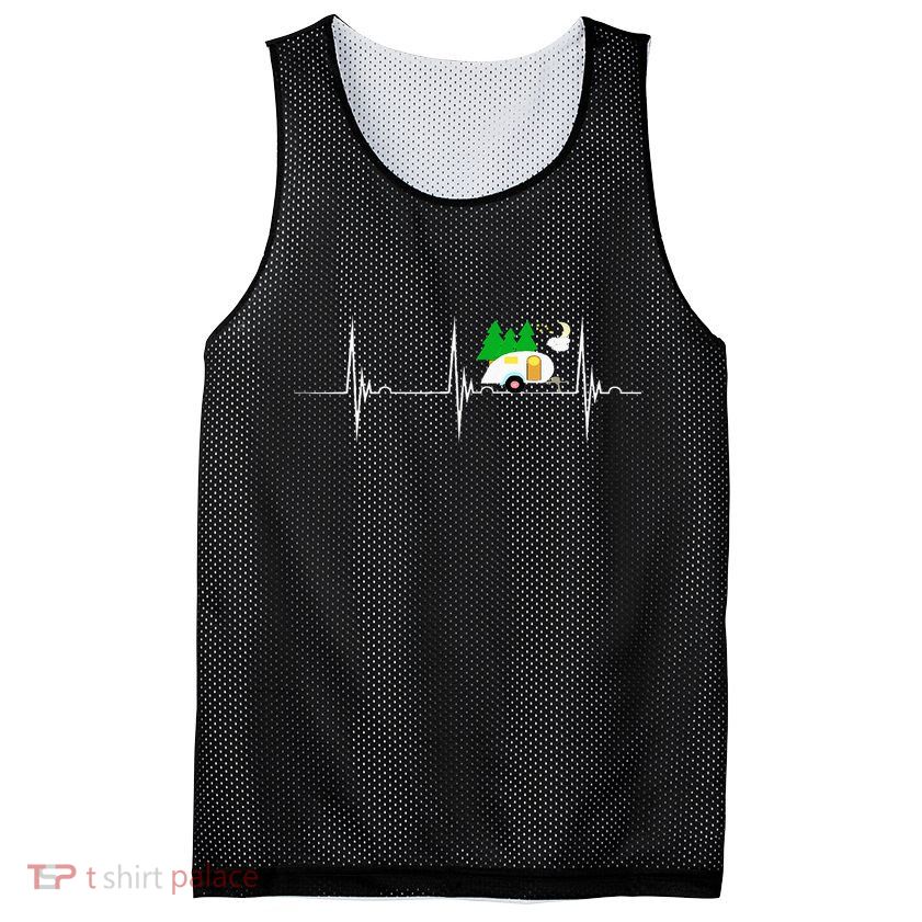 Teardrop Trailer Heartbeat Camping Pulse Line EKG RV Mesh Reversible Basketball Jersey Tank