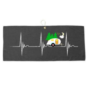 Teardrop Trailer Heartbeat Camping Pulse Line EKG RV Large Microfiber Waffle Golf Towel