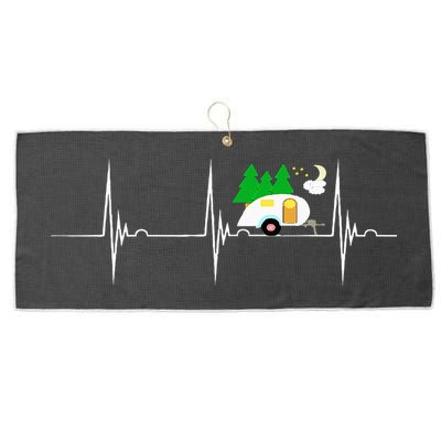 Teardrop Trailer Heartbeat Camping Pulse Line EKG RV Large Microfiber Waffle Golf Towel