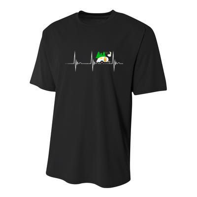 Teardrop Trailer Heartbeat Camping Pulse Line EKG RV Youth Performance Sprint T-Shirt