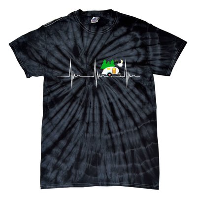 Teardrop Trailer Heartbeat Camping Pulse Line EKG RV Tie-Dye T-Shirt
