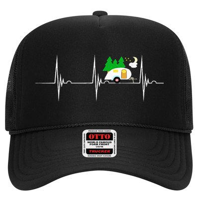 Teardrop Trailer Heartbeat Camping Pulse Line EKG RV Trucker Hat