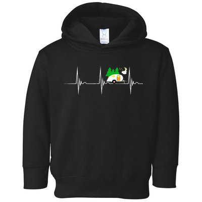 Teardrop Trailer Heartbeat Camping Pulse Line EKG RV Toddler Hoodie