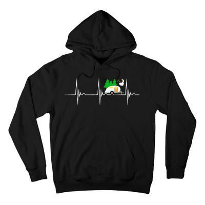 Teardrop Trailer Heartbeat Camping Pulse Line EKG RV Tall Hoodie