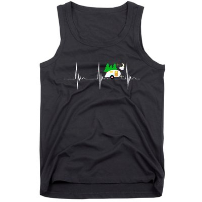 Teardrop Trailer Heartbeat Camping Pulse Line EKG RV Tank Top