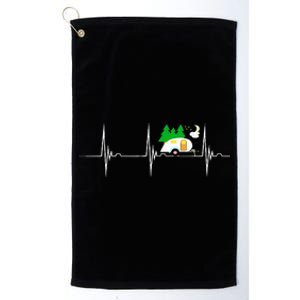 Teardrop Trailer Heartbeat Camping Pulse Line EKG RV Platinum Collection Golf Towel