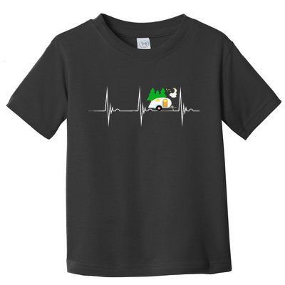 Teardrop Trailer Heartbeat Camping Pulse Line EKG RV Toddler T-Shirt