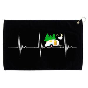 Teardrop Trailer Heartbeat Camping Pulse Line EKG RV Grommeted Golf Towel