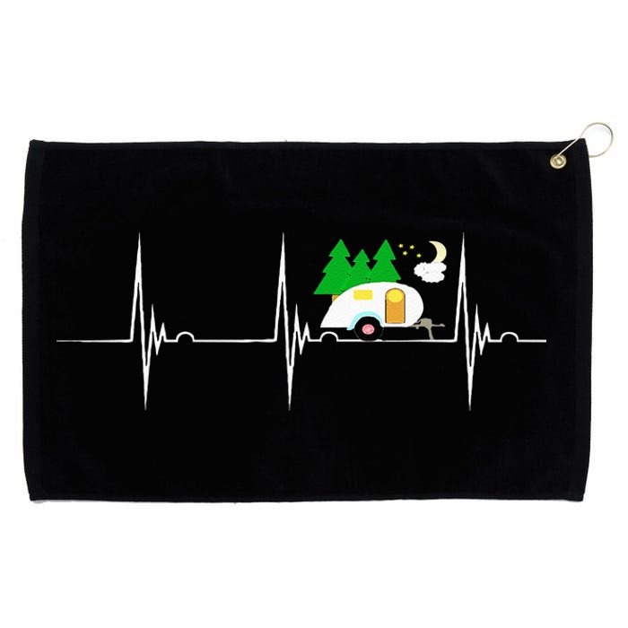 Teardrop Trailer Heartbeat Camping Pulse Line EKG RV Grommeted Golf Towel