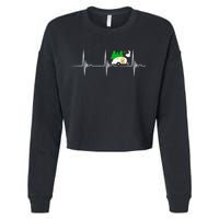Teardrop Trailer Heartbeat Camping Pulse Line EKG RV Cropped Pullover Crew
