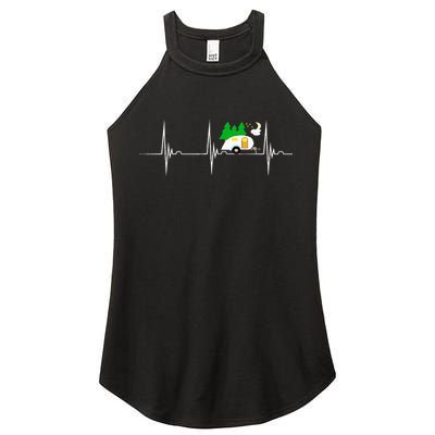 Teardrop Trailer Heartbeat Camping Pulse Line EKG RV Women's Perfect Tri Rocker Tank