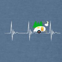 Teardrop Trailer Heartbeat Camping Pulse Line EKG RV Garment-Dyed Sweatshirt