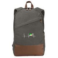 Teardrop Trailer Heartbeat Camping Pulse Line EKG RV Cotton Canvas Backpack