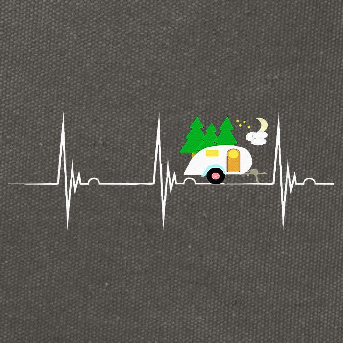 Teardrop Trailer Heartbeat Camping Pulse Line EKG RV Cotton Canvas Backpack