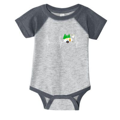 Teardrop Trailer Heartbeat Camping Pulse Line EKG RV Infant Baby Jersey Bodysuit