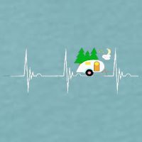 Teardrop Trailer Heartbeat Camping Pulse Line EKG RV Sueded Cloud Jersey T-Shirt
