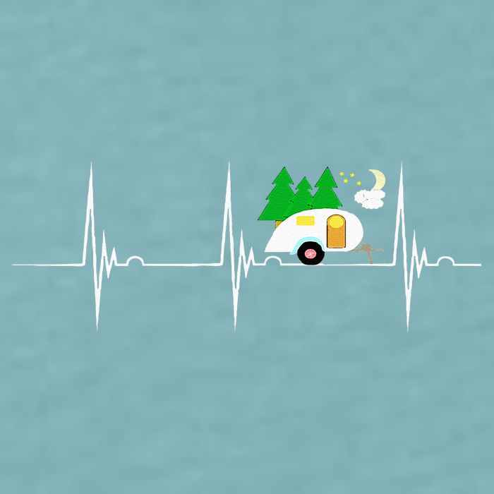 Teardrop Trailer Heartbeat Camping Pulse Line EKG RV Sueded Cloud Jersey T-Shirt