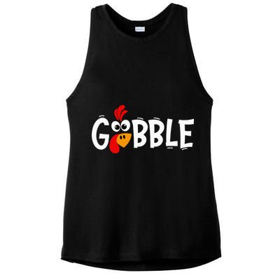 Turkey Trot Hilarious Thanksgiving Gathering Ladies PosiCharge Tri-Blend Wicking Tank