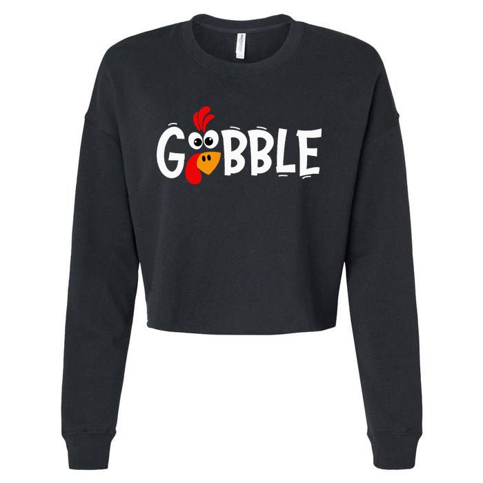 Turkey Trot Hilarious Thanksgiving Gathering Cropped Pullover Crew