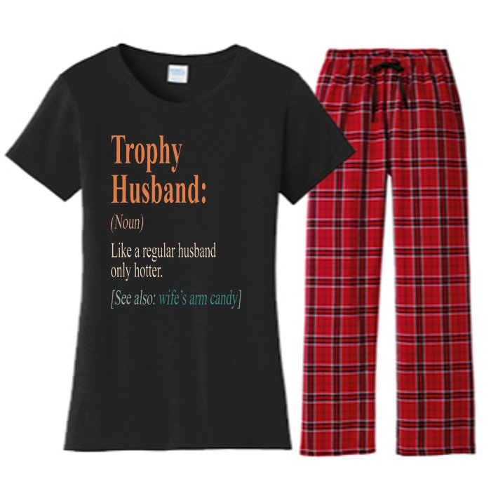 Trophy That Husband Definition Funny Husband Anniversary Women's Flannel Pajama Set