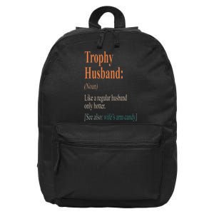 Trophy That Husband Definition Funny Husband Anniversary 16 in Basic Backpack