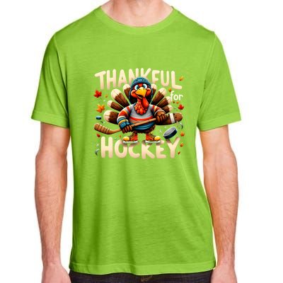 Turkey Thankful Hockey Funny Thanksgiving Hockey Lovers Gift Cool Gift Adult ChromaSoft Performance T-Shirt