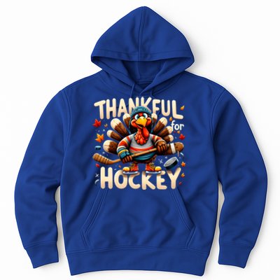 Turkey Thankful Hockey Funny Thanksgiving Hockey Lovers Gift Cool Gift Hoodie