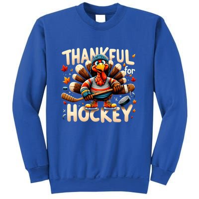 Turkey Thankful Hockey Funny Thanksgiving Hockey Lovers Gift Cool Gift Sweatshirt