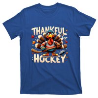 Turkey Thankful Hockey Funny Thanksgiving Hockey Lovers Gift Cool Gift T-Shirt