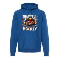 Turkey Thankful Hockey Funny Thanksgiving Hockey Lovers Gift Cool Gift Premium Hoodie