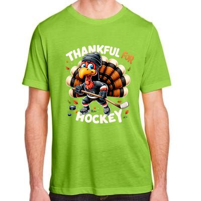 Turkey Thankful Hockey Retro Thanksgiving Hockey Lovers Gift Meaningful Gift Adult ChromaSoft Performance T-Shirt