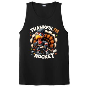 Turkey Thankful Hockey Retro Thanksgiving Hockey Lovers Gift Meaningful Gift PosiCharge Competitor Tank